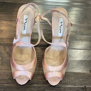 Nina Pink Peep Toe Heels